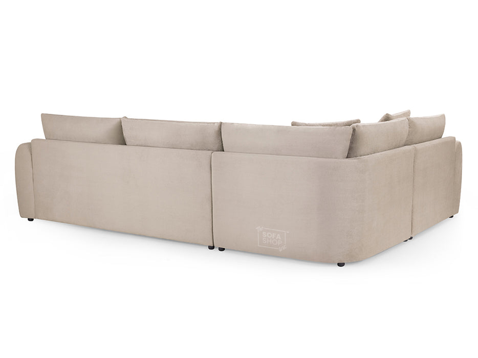 Left Hand Facing Corner Sofa in Beige Or Grey Fabric - Mirabel