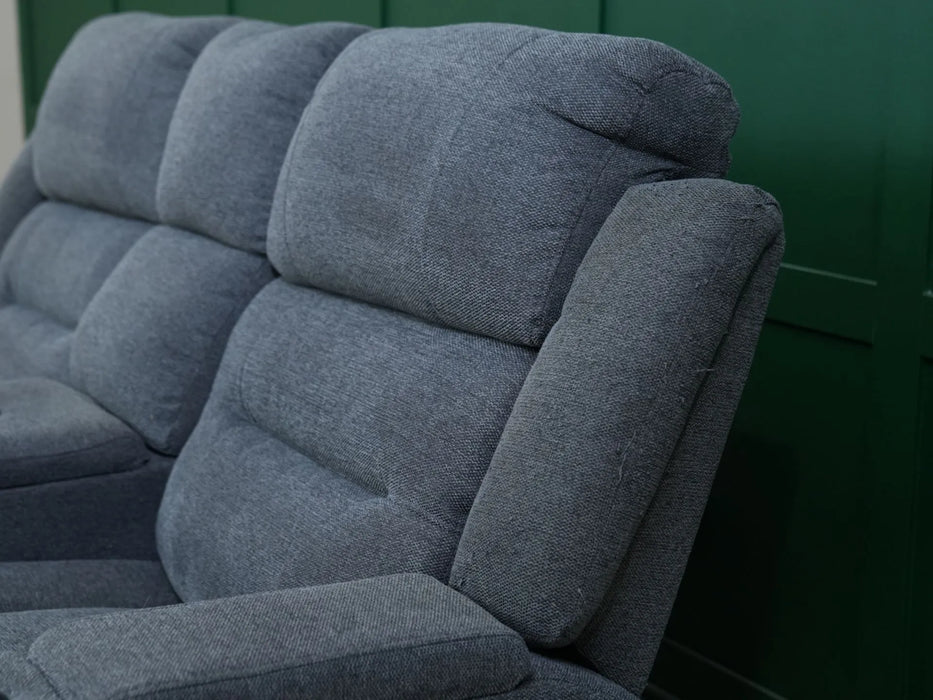 2 Seater Electric Recliner Sofa in Grey Tweed Fabric | Worn Fabric, Uneven Ears | Lawson | Ex Display Sofas 113