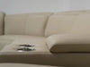 Cream Leather Curved Arm Recliner Corner Sofa with Power Headrest + USB + Storage + Silver Cup Holders - 34