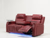 Venice 3 Seater Electric Recliner Cinema Sofa In Red Leather | Small Scuffs on Left Ear & Top Panel, Right Cooling Feature Not Working | Second Hand Sofas 35