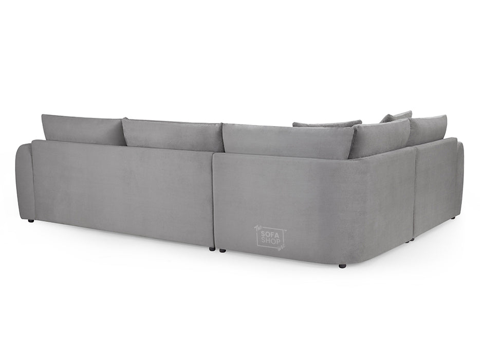 Right Hand Facing Corner Sofa in Grey Or Beige Fabric - Mirabel