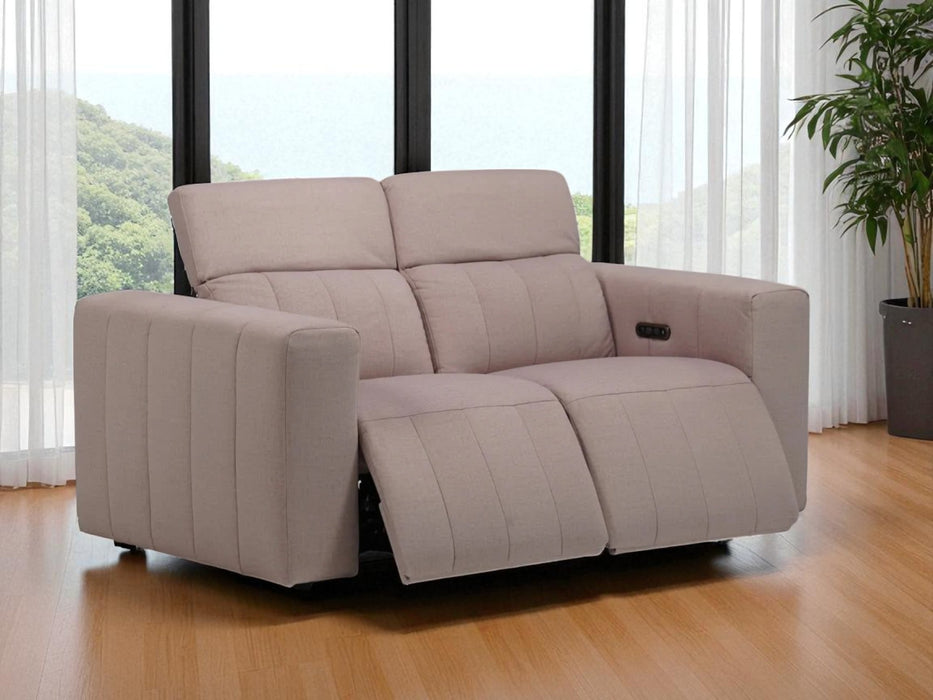 2+1 Electric Recliner Fabric Sofa Set | Pink Sofa with Adjustable Headrest & USB | Sample Sofa