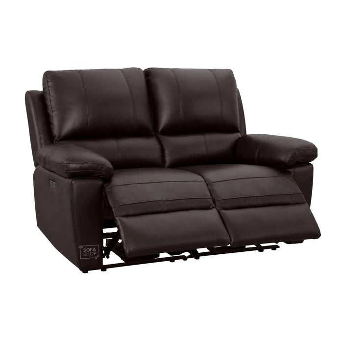 3+2+1 Electric Recliner Sofa Set in Dark Brown Real Leather | Hi-Tech Leather Suite with Power Recline + Drop-Down Table + Cup Holders + USB-C Charging + Wall-Hugging Design | Trento | The Sofa Shop