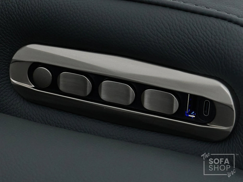 Real Leather Electric Recliner Cinema Chair in Grey | Power Seat With Adjustable Headrest & Power Lumbar Support | Milano | The Sofa Shop