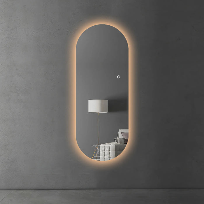 Full-Length Frameless Oval Mirror - 70x180cm
