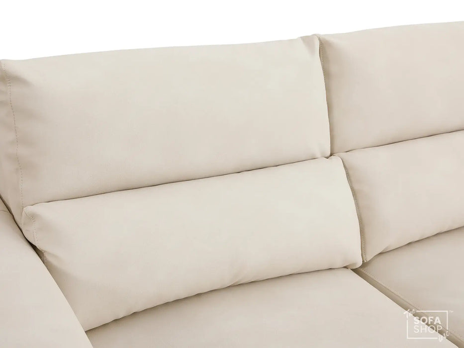 Extendable Electric Sofa - Bed in Cream Resillience Fabric | 3 Seater Smart Power Sliding Couch for Home Theatre Seating | USBc Ports | Murcia