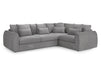 Right Hand Facing Corner Sofa in Grey Or Beige Fabric - Mirabel