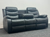 Sortino 3 Seater Recliner Sofa in Black Leather - Backrest Stained at Top, Minor Scuff on Side Panel, Sofa is Sticky - Second Hand Sofa 99