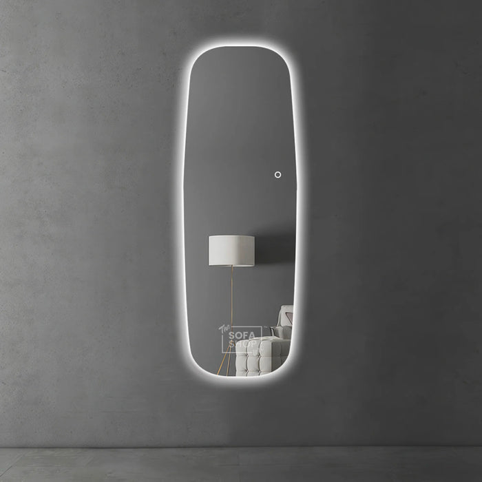 Frameless Acrylic Full Length Mirror with Three-Color Lighting - 70x180cm