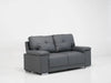 2 Seater Grey Leather Sofa – Timeless Elegance with Chrome Feet - Kansas - 20