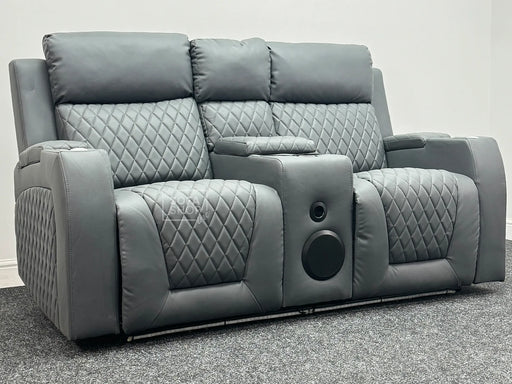 Venice Series One 2 Seater Electric Recliner Smart Cinema Sofa In Grey Leather - Second Hand Sofas 96