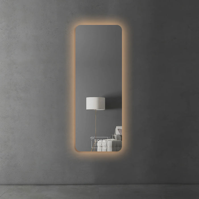 Frameless Rectangular Mirror with Adjustable Lighting - 70x180cm