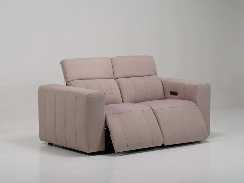 2+1 Electric Recliner Fabric Sofa Set | Pink Sofa with Adjustable Headrest & USB | Sample Sofa
