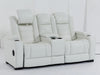 2 Seat Electric Recliner Home Cinema Theatre Sofa | Real Leather Couch In White + Cooling Cup Holders + Power Headrest + Bluetooth Speaker + Storage - Napoli - 28