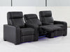 3 Seater Reclining Home Theatre Sofa | Black Real Leather Electric Seats With Arm Storage, LED, USB & Cup Holders | Catania | The Sofa Shop - 30