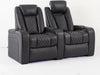 2 Seater Recliner Electric Sofa | Black Real Leather Cinema Seats With LED Cup Holders, Power Headrests & Arm Storage | Milano | The Sofa Shop - 32