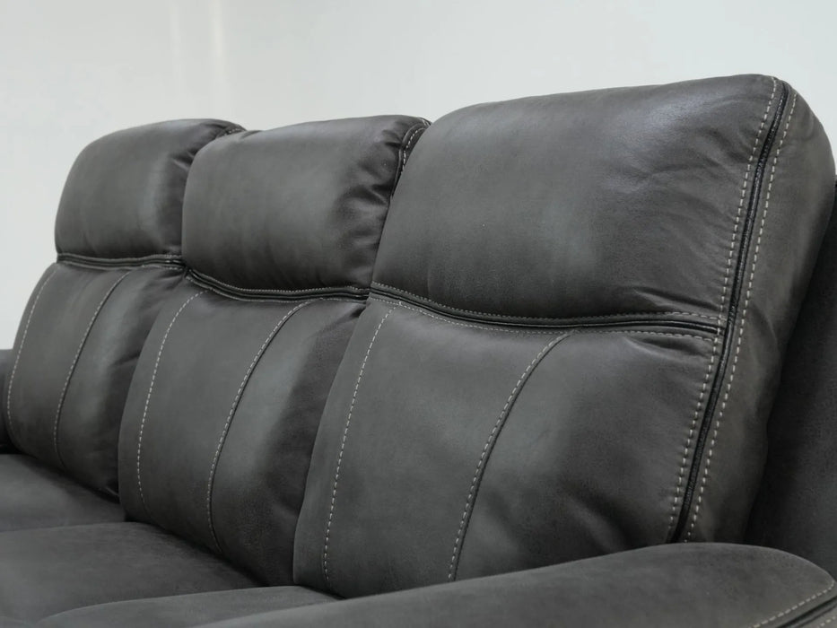 3 Seater Hi-Tech Sofa | Electric Recliner Home Cinema Seat in Grey Fabric | Uneven Seats + Speakers Not Working | Vinson | Second Hand Sofas 208