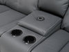 4 Seater Electric Recliner Sofa in Grey Leather | Different Colour Stitching on Left-Hand Facing and Right-Hand Facing Sides | Highgate | Second Hand Sofa 85 (New – Mismatched Stitching)