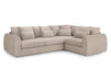 Right Hand Facing Corner Sofa in Grey Or Beige Fabric - Mirabel