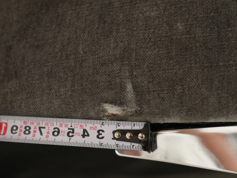 Oversized Loveseat / Armchair with Cushions in Soft Grey Chenille Fabric | Ripped on Back & Mark from Seller Tape on Front | Vicenza | Second Hand Sofas 180