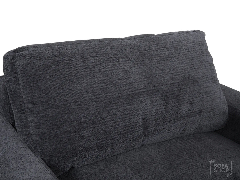 Extendable Electric Sofa - Bed in Grey Chenille Fabric | 3 Seater Hi-Tech Sliding Couch Perfect for Home Theatre Seating | USBc Charging Ports | Palma