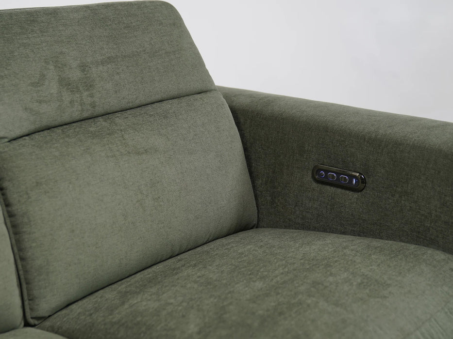 2 Seater Reclining Sofa with Electric Recliners | Cinema Sofa - Emerald Green - 7