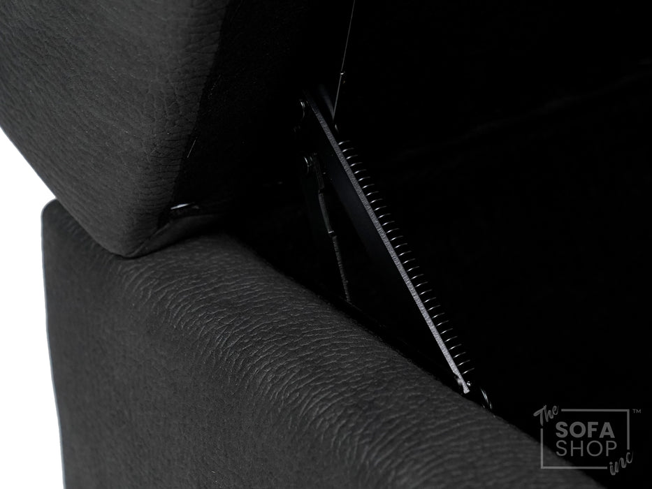 Storage Footstool In Black Fabric - Florence