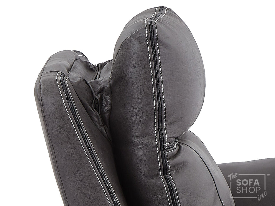 1 Seat Electric Recliner Chair Home Cinema Sofa | Hi-Tech Chair In Grey Fabric with LED Lights + USB + Massage | Sofa Sale | Vinsonova Series One