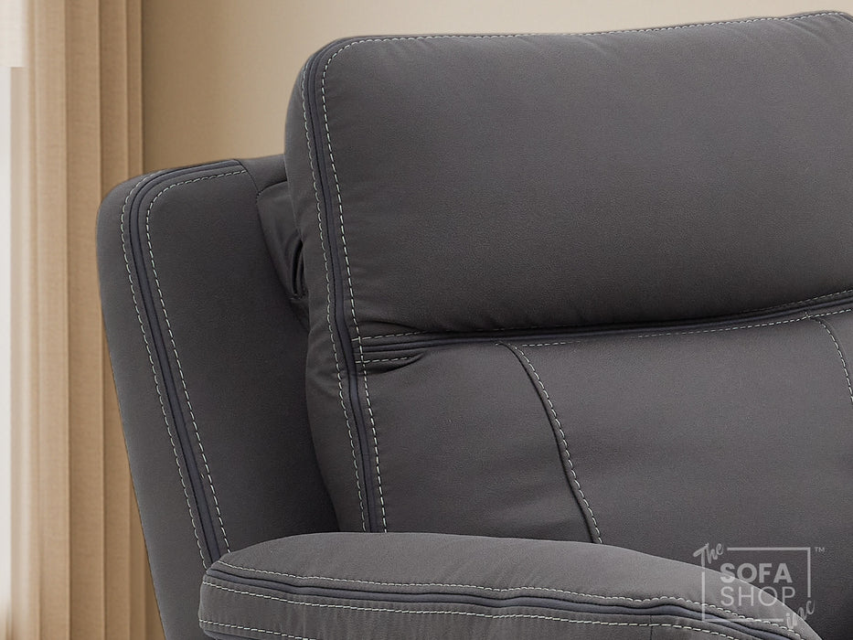 1 Seat Electric Recliner Chair Home Cinema Sofa | Hi-Tech Chair In Grey Fabric with USB & Massage | Vinsonova | Sofa Sale