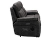 Vinson 3 Seater Recliner Cinema Sofa In Grey Resilience Fabric With Power Headrests, Drop Down Table & USB Ports