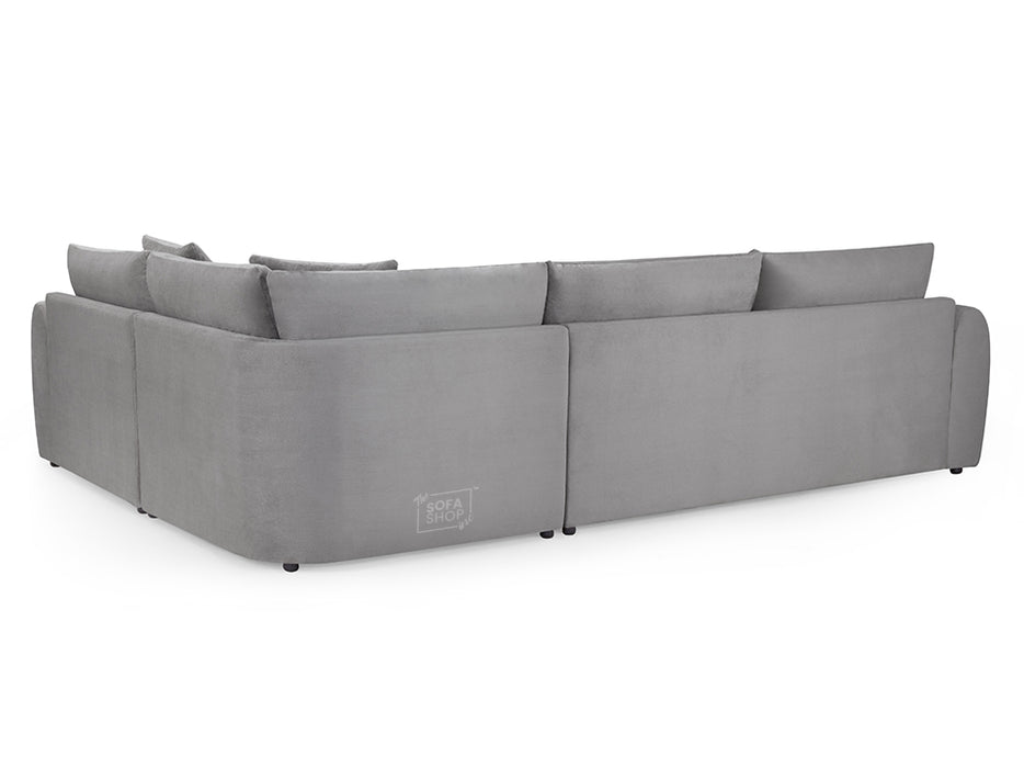 Right Hand Facing Corner Sofa in Grey Or Beige Fabric - Mirabel