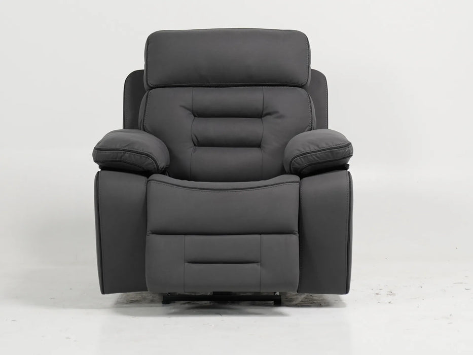 1 Seat Electric Recliner Chair Home Cinema Sofa | Fabric Couch In Grey  | Massage + Power Headrest & More | Tuscany | Sample Sofa 44