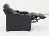 1 Seat Electric Recliner Chair Home Cinema Sofa | Real Leather Chair in Black with Power Headrest + LED Cup Holders + Storage - Trapani - 25