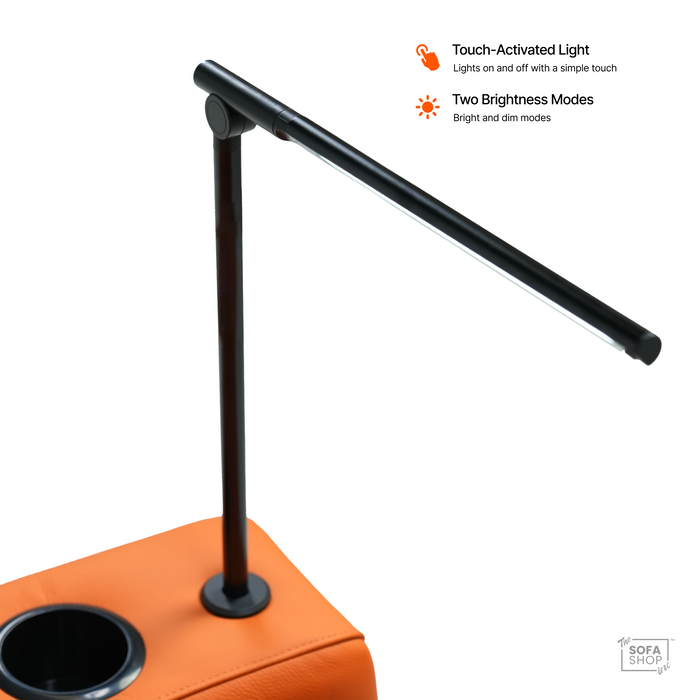 The Sofa Shop Adjustable LED Reading Lamp | Hi-Tech Touch Control Lamp With Wireless Charging + Foldable Arm | Long | Black