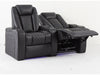 2 Seater Recliner Electric Sofa | Black Real Leather Cinema Seats With LED Cup Holders, Power Headrests & Arm Storage | Milano | The Sofa Shop - 32