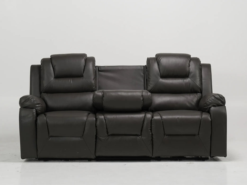 Grey Leather 3 Seater Electric Recliner Sofa | Scuffs on Corners + Scratch on Left Side and Rips on Back of Middle Backrest | Veneto | Second Hand Sofas 42