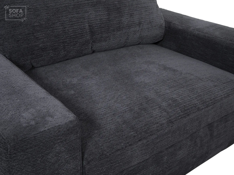 Extendable Electric Sofa - Bed in Grey Chenille Fabric | 3 Seater Hi-Tech Sliding Couch Perfect for Home Theatre Seating | USBc Charging Ports | Palma