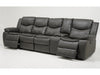 4 Seater Electric Recliner Sofa in Grey Leather with Wireless Charging, USB Ports, Cup Holders, and 2 Drop-Down Tables | Slightly Used | Highgate | Second Hand Sofa 90