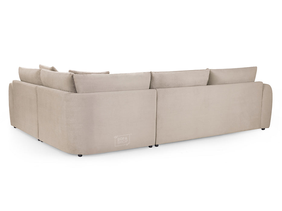 Right Hand Facing Corner Sofa in Grey Or Beige Fabric - Mirabel