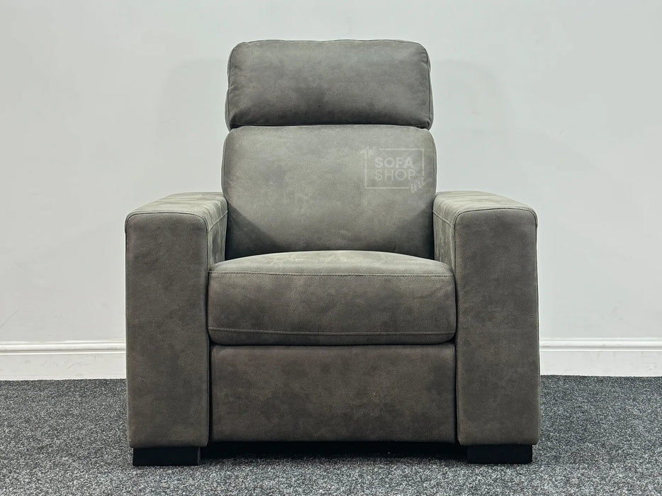 Grey Fabric Electric Recliner Chair - Light Damage on Left-Hand Panel - Ex Display Chair 100