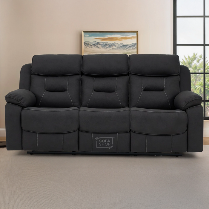 3 Seater Grey Fabric Electric Recliner Cinema Sofa | Bluetooth Speakers, USB-C & Power Headrest | Florence | The Sofa Shop