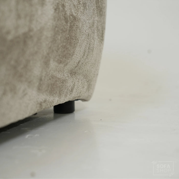 Static Beige Fabric 2 Seater Couch With Removable Cushions, Static Design | Dent On RHF Arm | Genova | Second Hand Sofa 26