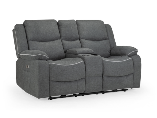 2 Seater Electric Recliner Fabric Sofa | Power Seats in Grey with Console, Cup Holders & USB Ports | Harald | The Sofa Shop