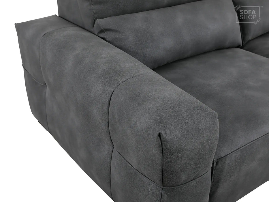 Extendable Electric Sofa - Bed in Dark Grey Resillience ِFabric | 3 Seater Hi-Tech Sliding Couch Perfect for Home Theatre Seating | USBc Ports | Murcia