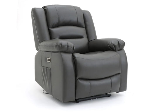 Electric Recliner Chair | Grey Leather Recliner With USB Ports | Alva | The Sofa Shop