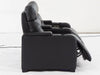 2 Seat Electric Recliner Home Cinema Theatre Sofa | Real Leather Couch In Black + LED Lights + LED Cupholders + Storage - Trapani - 26