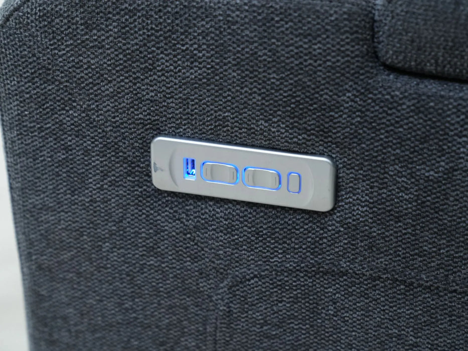 2 Seater Electric Recliner Sofa in Grey Tweed Fabric | Worn Fabric, Uneven Ears | Lawson | Ex Display Sofas 113