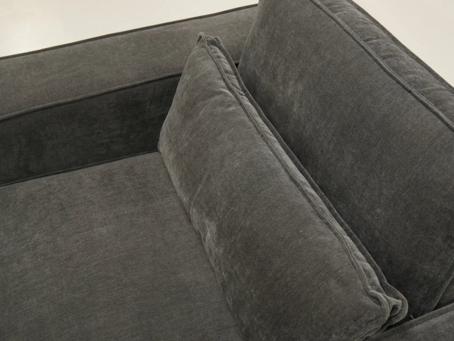 Oversized Loveseat / Armchair with Cushions in Soft Grey Chenille Fabric | Ripped on Back & Mark from Seller Tape on Front | Vicenza | Second Hand Sofas 180