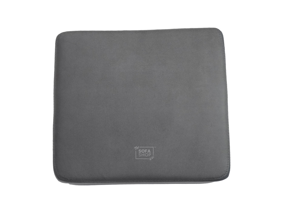 Storage Footstool In Grey Fabric With Dark Grey Piping - Vinsonova