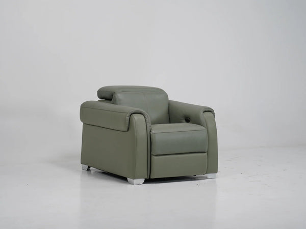 1 Seater Electric Recliner – Light Green with Adjustable Headrest & USB Ports - Turin - 10